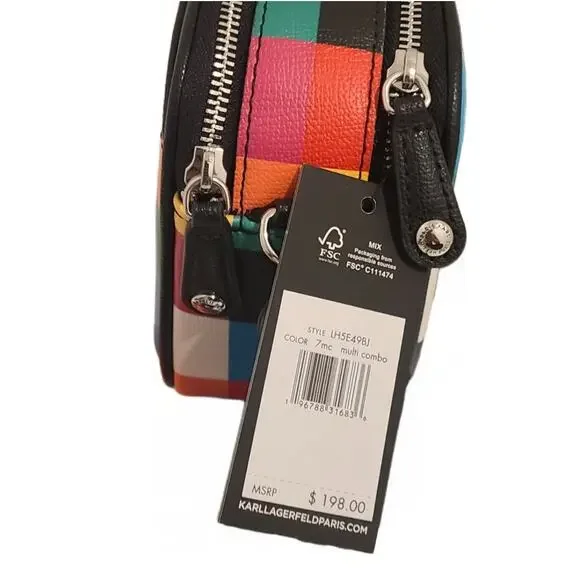 NWT Karl Lagerfeld Paris Maybelle Multicolor Crossbody Camera Bag Purse Handbag - Picture 8 of 9